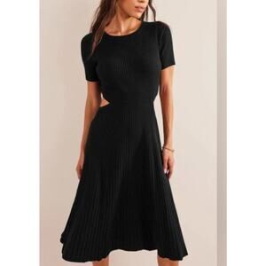 BODEN Cut Out Knitted Midi Dress  US8 UK 12 £120
